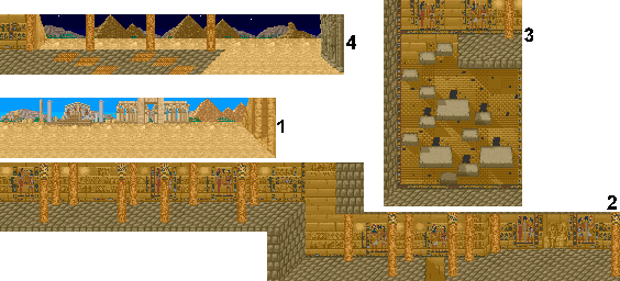 Thumbnail for a map of Act 2: Egypt for the Arcade game Asterix.