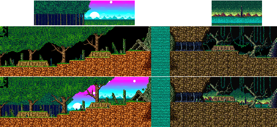 Thumbnail for a map of Stage 1: In The Forest for the Arcade game The Astyanax.