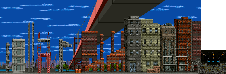 Thumbnail for a map of Stage 1 for the Arcade game Avenging Spirit.