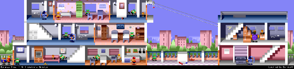 Thumbnail for a map of Stage 02: Millionaire's Mansion for the Arcade game Bonanza Bros..