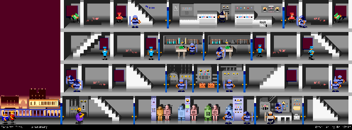 Thumbnail for a map of Stage 08: Laboratory for the Arcade game Bonanza Bros..