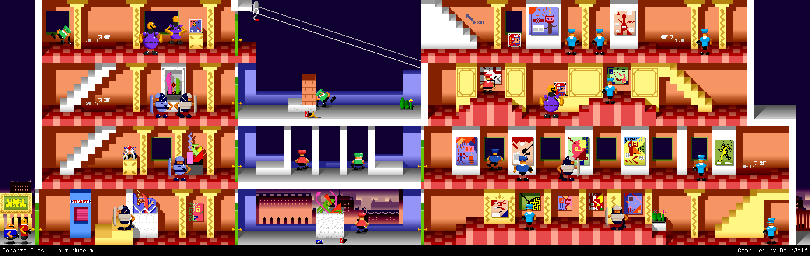 Thumbnail for a map of Stage 11: Art Museum for the Arcade game Bonanza Bros..