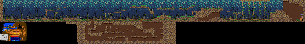 Thumbnail for a map of Round 1: Dilapidated Backyard Cemetry for the Arcade game Bonze Adventure.