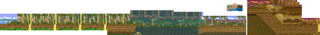 Thumbnail for a map of Episode 2: The Swamp Forest for the Arcade game Cadillacs And Dinosaurs.