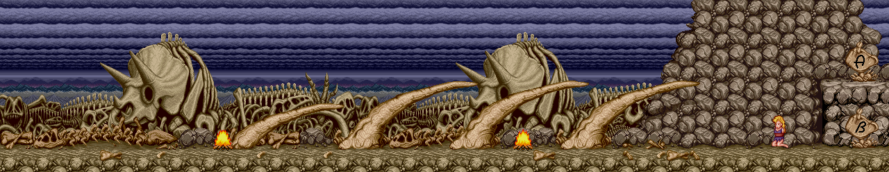 Thumbnail for a map of Stage 5 for the Arcade game Caveman Ninja.