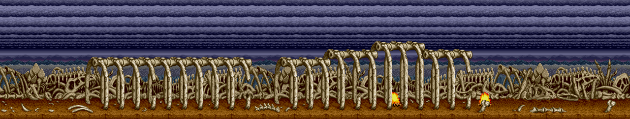 Thumbnail for a map of Stage 5A for the Arcade game Caveman Ninja.