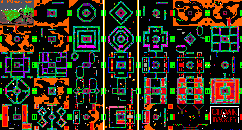 Thumbnail for a map of Levels for the Arcade game Cloak & Dagger.