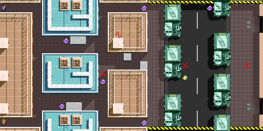 Thumbnail for a map of Scene 1 Act 1 for the Arcade game Crack Down.