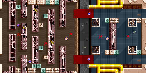 Thumbnail for a map of Scene 2 Act 2 for the Arcade game Crack Down.