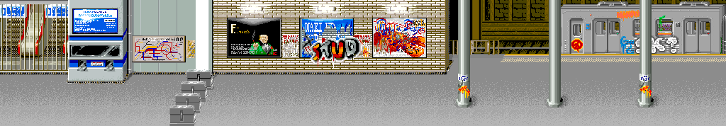 Thumbnail for a map of Stage 1 for the Arcade game Crime Fighters.