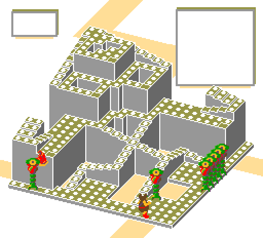Thumbnail for a map of Level 7 Area 1 for the Arcade game Crystal Castles.