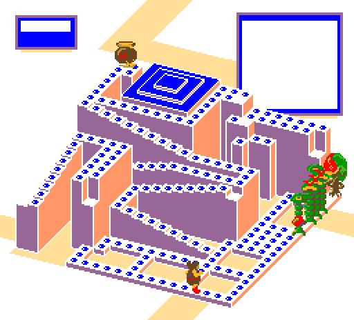 Thumbnail for a map of Level 7 Area 2 for the Arcade game Crystal Castles.