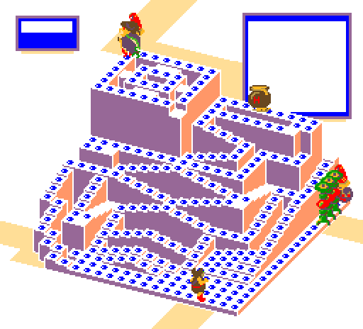 Thumbnail for a map of Level 9 Area 4 for the Arcade game Crystal Castles.