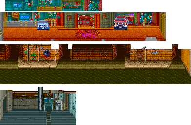 Thumbnail for a map of Mission 1: Busy Street for the Arcade game Denjin Makai.