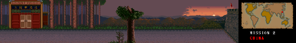 Thumbnail for a map of Mission 2: China for the Arcade game Double Dragon 3: The Rosetta Stone.