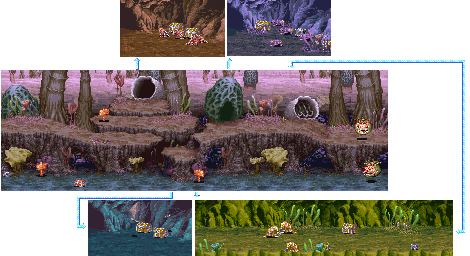 Thumbnail for a map of Stage 5a: Forest Of Despair for the Arcade game Dungeons & Dragons: Shadow Over Mystara.
