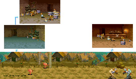Thumbnail for a map of Stage 5b: The Riddle Of Aensun for the Arcade game Dungeons & Dragons: Shadow Over Mystara.