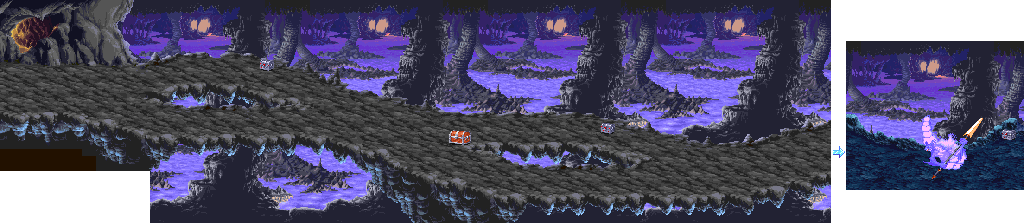 Thumbnail for a map of Stage 9b: Lost World for the Arcade game Dungeons & Dragons: Shadow Over Mystara.