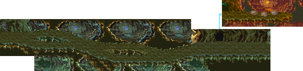 Thumbnail for a map of Stage 5: Limestone Cave for the Arcade game Dungeons & Dragons: Tower Of Doom.