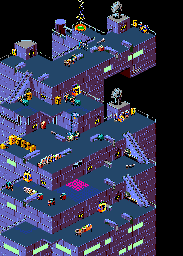 Thumbnail for a map of Sector B Level 3 for the Arcade game Escape From The Planet Of The Robot Monsters.