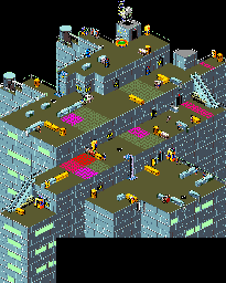 Thumbnail for a map of Sector D Level 3 for the Arcade game Escape From The Planet Of The Robot Monsters.