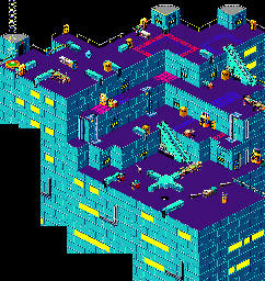 Thumbnail for a map of Sector D Level 5 for the Arcade game Escape From The Planet Of The Robot Monsters.