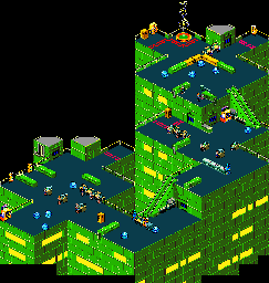 Thumbnail for a map of Sector D Level 7 for the Arcade game Escape From The Planet Of The Robot Monsters.