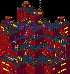 Thumbnail for a map of Sector D Level 9 for the Arcade game Escape From The Planet Of The Robot Monsters.
