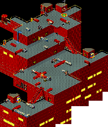 Thumbnail for a map of Sector M Level 1 for the Arcade game Escape From The Planet Of The Robot Monsters.