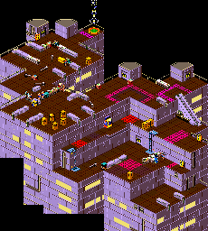 Thumbnail for a map of Sector M Level 9 for the Arcade game Escape From The Planet Of The Robot Monsters.
