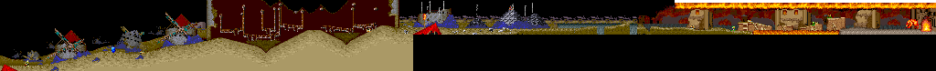 Thumbnail for a map of Stage 2: The Village Of Decay, Town Of Fire for the Arcade game Ghouls 'N Ghosts.