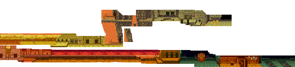 Thumbnail for a map of Scene 4: Escape The Town & Scene 6: March Forth To The Castle Of Death Adder for the Arcade game Golden Axe: The Revenge Of Death Adder.