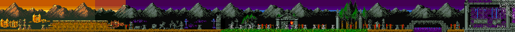 Thumbnail for a map of Stage 1 for the Arcade game Haunted Castle.