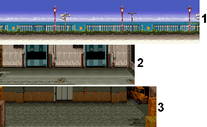 Thumbnail for a map of Stage 1 for the Arcade game Karate Blazers.