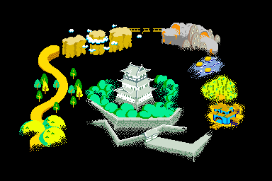 Thumbnail for a map of World (In-Game Map) for the Arcade game Kid Niki: Radical Ninja.