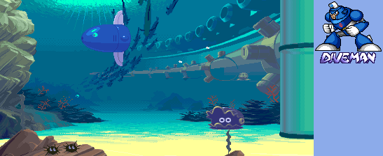 Thumbnail for a map of Rescue Roll! Dive Man for the Arcade game Mega Man 2: The Power Fighters.