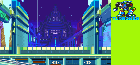 Thumbnail for a map of Mega Man 7 Turbo Man for the Arcade game Mega Man: The Power Battle.