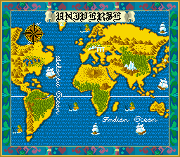 Thumbnail for a map of World (In-Game Map) for the Arcade game Ninja Kazan.