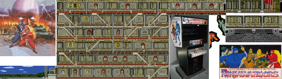 Thumbnail for a map of Stage 6 for the Arcade game The Ninja Warriors.