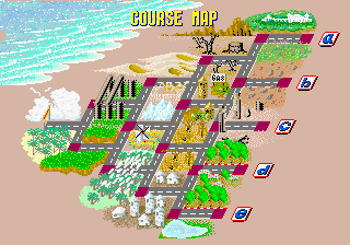 Thumbnail for a map of Course Map (In-Game Map) for the Arcade game OutRun.