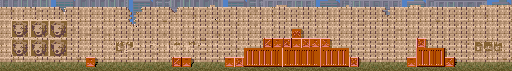 Thumbnail for a map of Mission 1 Section 2 for the Arcade game Shinobi.