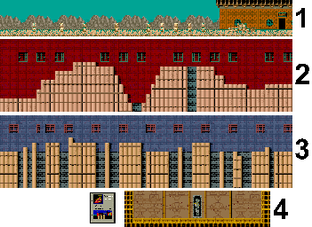 Thumbnail for a map of Mission 4 for the Arcade game Shinobi.