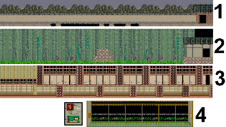 Thumbnail for a map of Mission 5 for the Arcade game Shinobi.