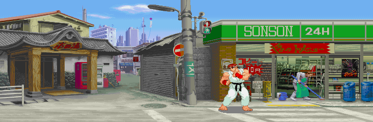 Thumbnail for a map of Japan (Ryu) for the Arcade game Street Fighter Alpha: Warriors' Dreams.