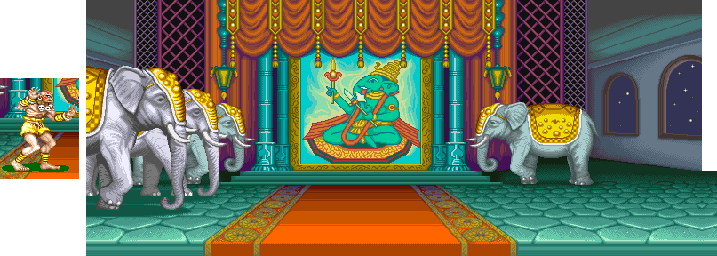 Thumbnail for a map of India (Dhalsim) for the Arcade game Street Fighter II: The World Warrior.