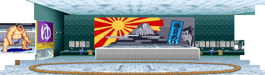 Thumbnail for a map of Japan (E. Honda) for the Arcade game Street Fighter II: The World Warrior.