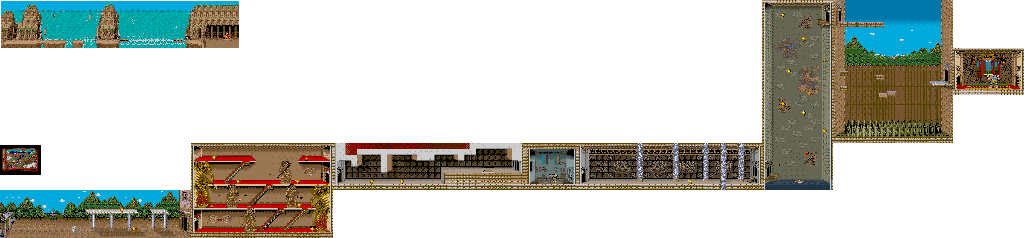 Thumbnail for a map of Stage 1 for the Arcade game Tiger Road.