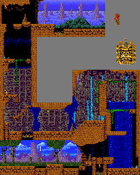 Thumbnail for a map of 1: Labyrinth Of Caves for the Arcade game Toki.