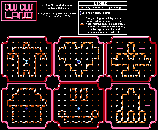 Thumbnail for a map of Red Levels for the Arcade game Vs. Clu Clu Land.
