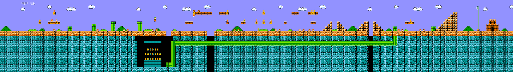 Thumbnail for a map of World 1 1-1 for the Arcade game Vs. Super Mario Bros..